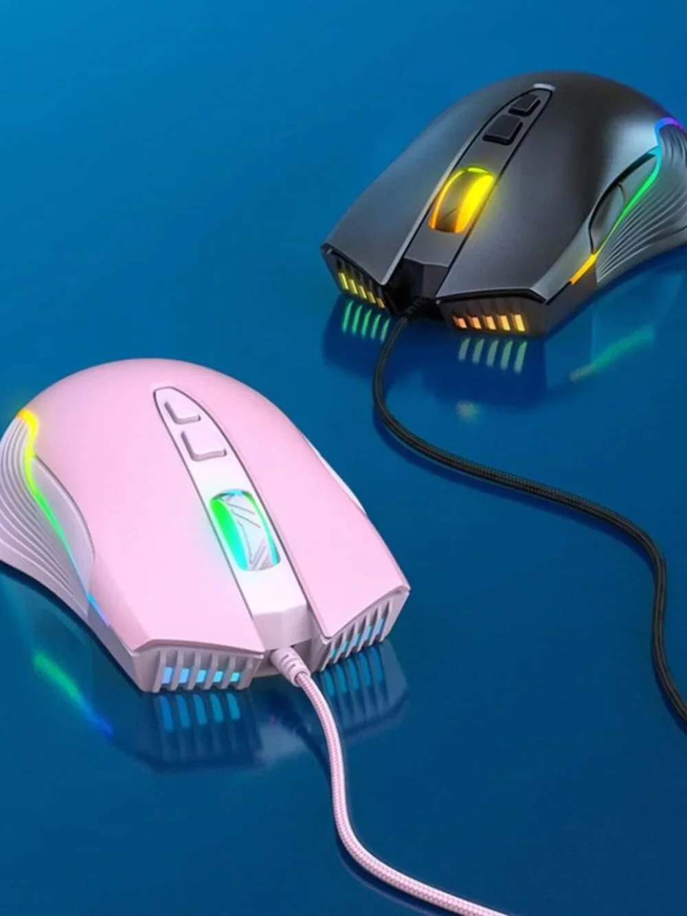 Gamer Cute RGB 6400 DPI Wired Gaming Mouse Breathing LED Optical USB 7 Buttons